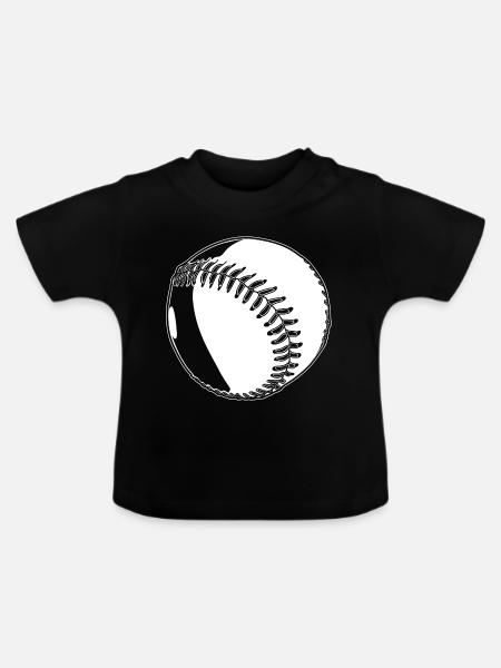 Baseball Skizze - Baby Bio-T-Shirt mit Rundhals - Schwarz