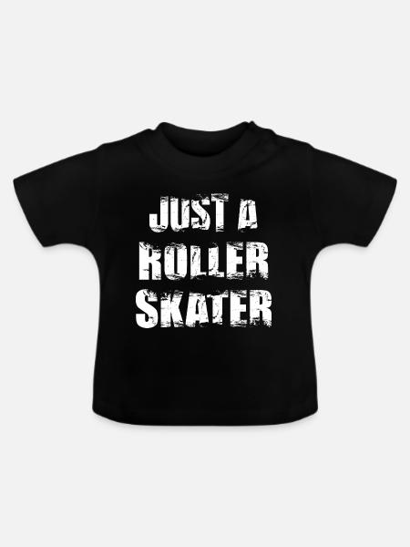 Rollschuhläufer - Baby Bio-T-Shirt mit Rundhals - Schwarz