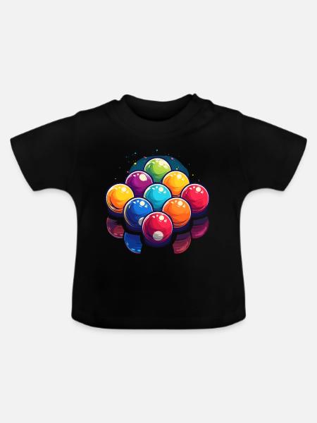Billardkugeln Grafik - Baby Bio-T-Shirt mit Rundhals - Schwarz
