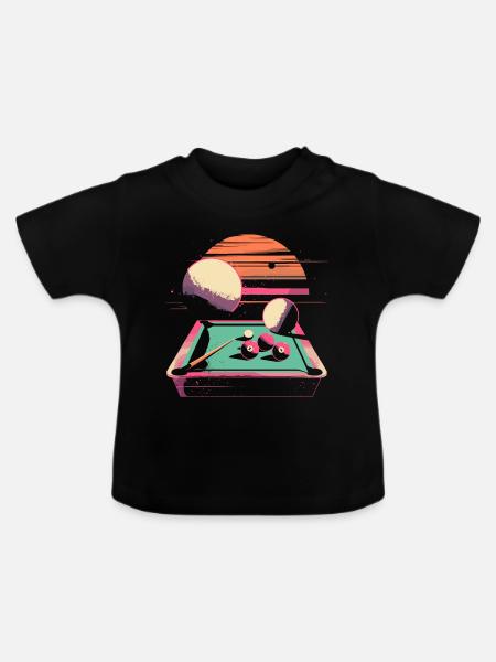Billard 90er Jahre - Baby Bio-T-Shirt mit Rundhals - Schwarz