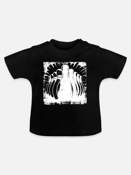 Kegeln Bowling - Baby Bio-T-Shirt mit Rundhals - Schwarz