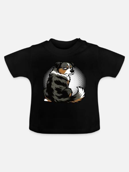 Australian Shepherd Aussie Aussiebesitzer Aussies - Baby Bio-T-Shirt mit Rundhals - Schwarz