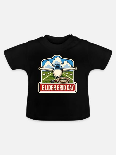 GLIDER GRID DAY - Baby Bio-T-Shirt mit Rundhals - Schwarz