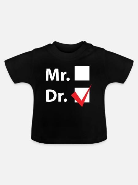 DR Titel Doktor - Baby Bio-T-Shirt mit Rundhals - Schwarz