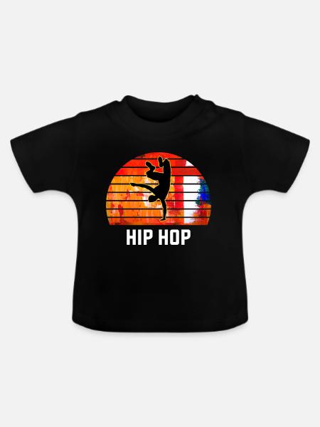 Hip Hop - Baby Bio-T-Shirt mit Rundhals - Schwarz