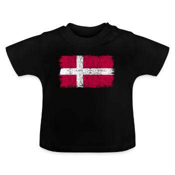 Drapeau danois Danemark drapeau danois - T-shirt bio col rond Bébé - noir - Devant