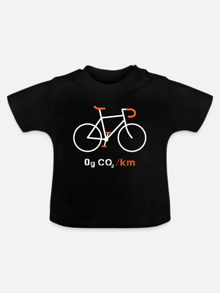 Fahrrad Umweltschutz - Baby Bio-T-Shirt mit Rundhals - Schwarz