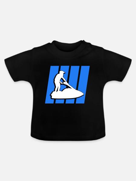 jet ski - Baby Bio-T-Shirt mit Rundhals - Schwarz