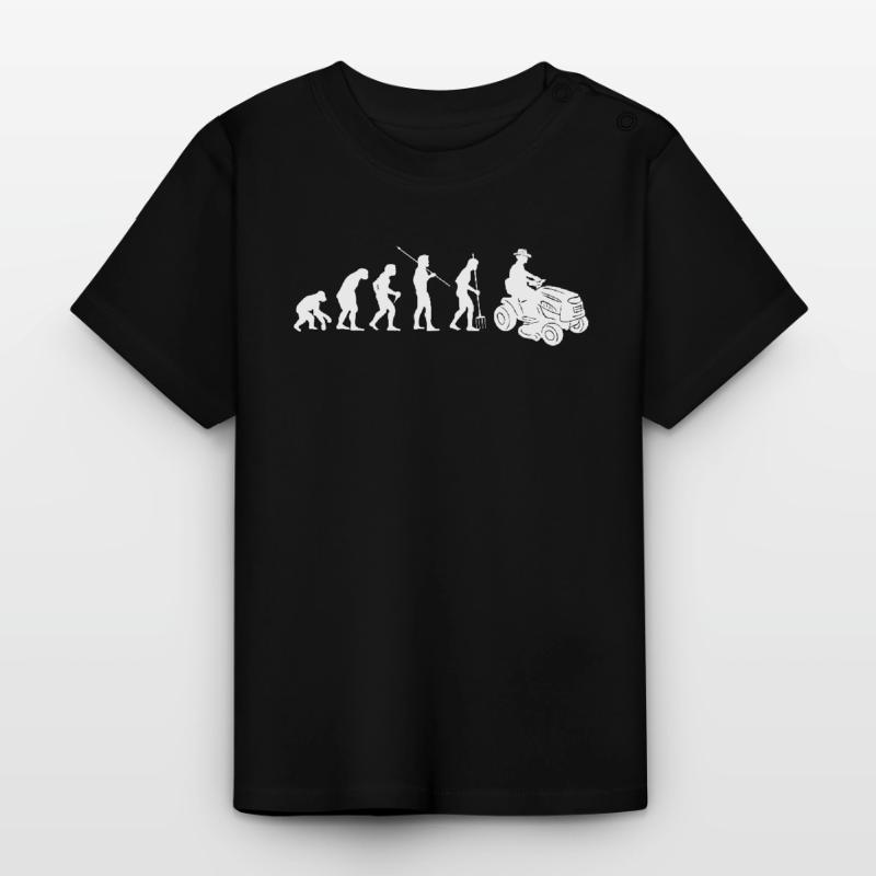 Aufsitzmäher Evolution Rasentraktor Rasen mähen Baby Bio-T-Shirt mit Rundhals