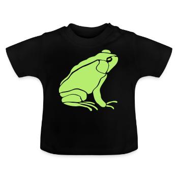 hopping frog animal - Baby Organic T-Shirt with Round Neck - black - Front