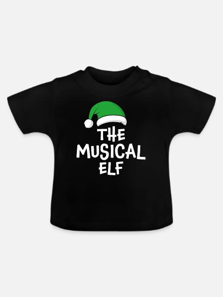 Der musikalische Elf - Baby Bio-T-Shirt mit Rundhals - Schwarz