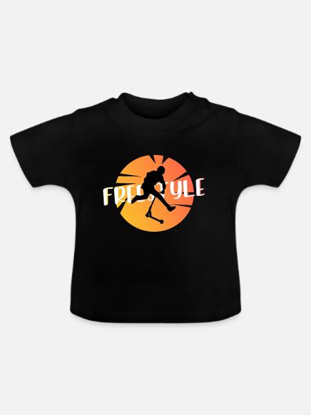 Freestyle-Roller - Baby Bio-T-Shirt mit Rundhals - Schwarz