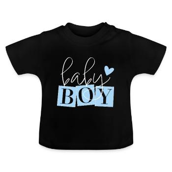 Baby Boy Design - Baby Bio-T-Shirt mit Rundhals - Schwarz - Vorne