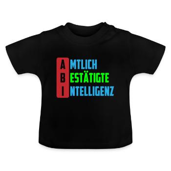 ABI amtlich bestaitigt intelligenz farben änderbar - Baby Bio-T-Shirt mit Rundhals - Schwarz - Vorne