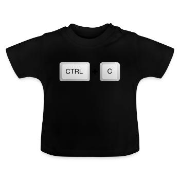 Strg + C - Baby Bio-T-Shirt mit Rundhals - Schwarz - Vorne