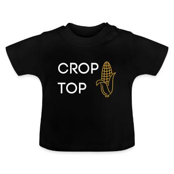 Crop Top - Baby Organic T-Shirt with Round Neck - black - Front