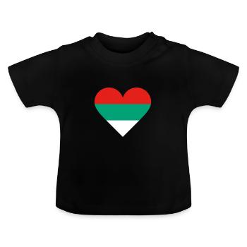 Ich liebe Bulgarien, Bulgarien, Herz - Baby Bio-T-Shirt mit Rundhals - Schwarz - Vorne