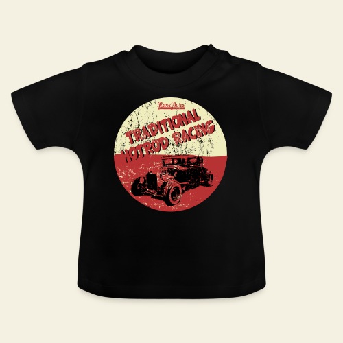 hotrod racing logo - Økologisk T-shirt til baby, rund hals
