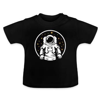 Astronaut - Baby Bio-T-Shirt mit Rundhals - Schwarz - Vorne
