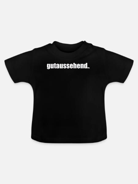 gutaussehend. - Baby Bio-T-Shirt mit Rundhals - Schwarz
