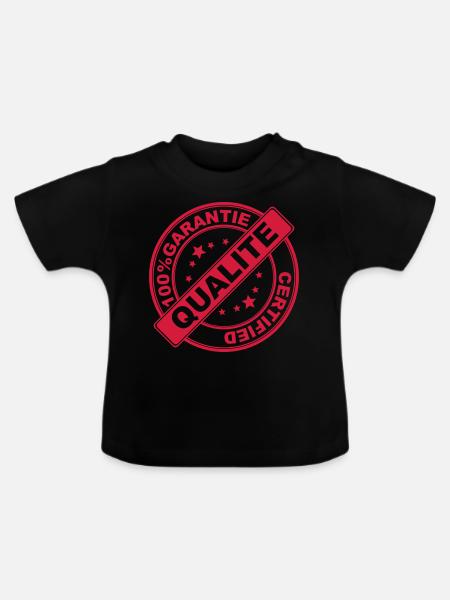 100%Garantie - Baby Bio-T-Shirt mit Rundhals - Schwarz