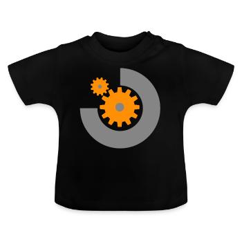 2 gears - Baby Organic T-Shirt with Round Neck - black - Front