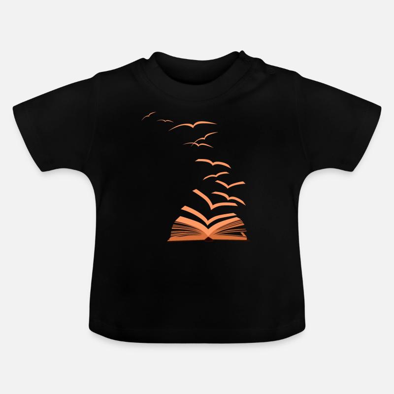 Chemise de livre - T-shirt bio col rond Bébé - noir