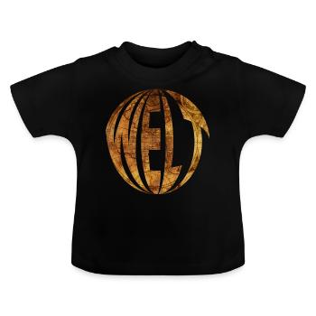 Welt Kugel Weltkugel - Baby Bio-T-Shirt mit Rundhals - Schwarz - Vorne