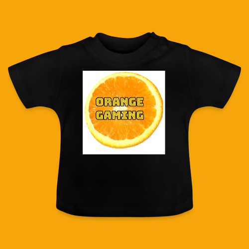 Orange_Logo_White - Baby Organic T-Shirt with Round Neck