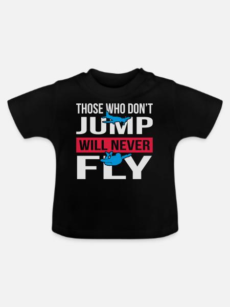 Will Never Fly Skydive - Baby Bio-T-Shirt mit Rundhals - Schwarz