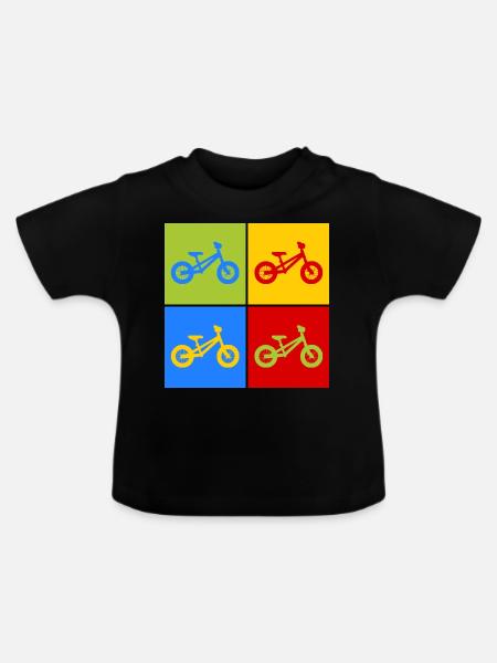 Wheel Pop Art - Baby Organic T-Shirt with Round Neck - black