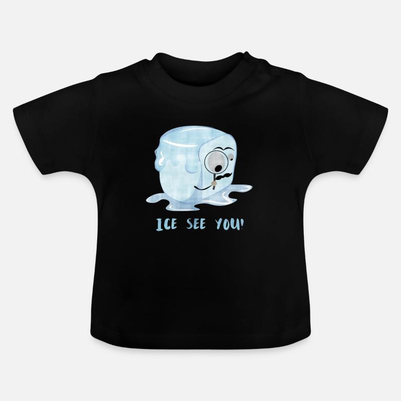 Ice vous voir! - T-shirt bio col rond Bébé - noir