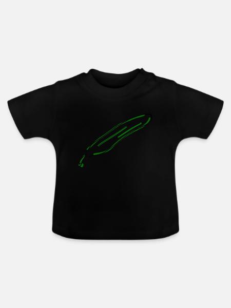 Gurke - Baby Bio-T-Shirt mit Rundhals - Schwarz