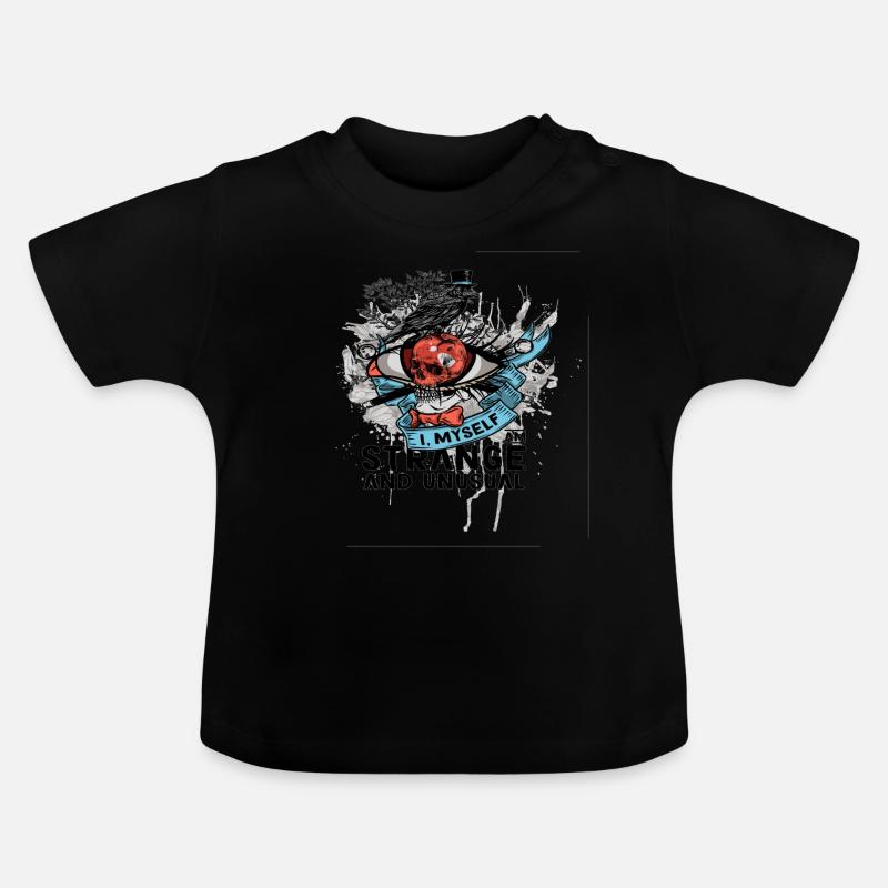 Crâne étrange - T-shirt bio col rond Bébé - noir