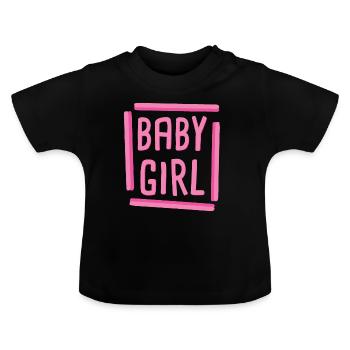 Bébé fille fille enfant fille - T-shirt bio col rond Bébé - noir - Devant