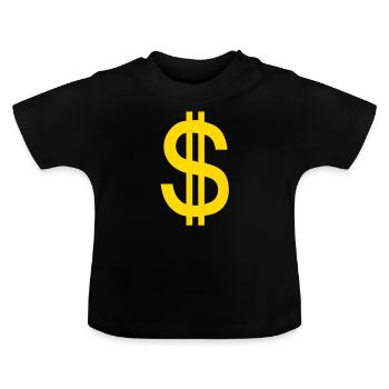 Dollar - Baby Bio-T-Shirt mit Rundhals - Schwarz - Vorne