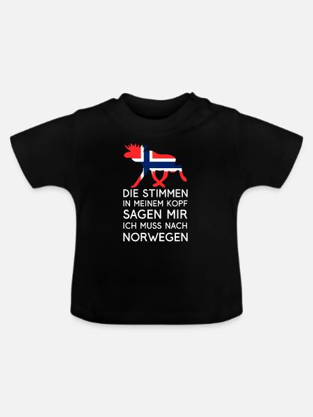 Voix dans la tête - Je dois aller en Norvège - Vacances - T-shirt bio col rond Bébé - noir
