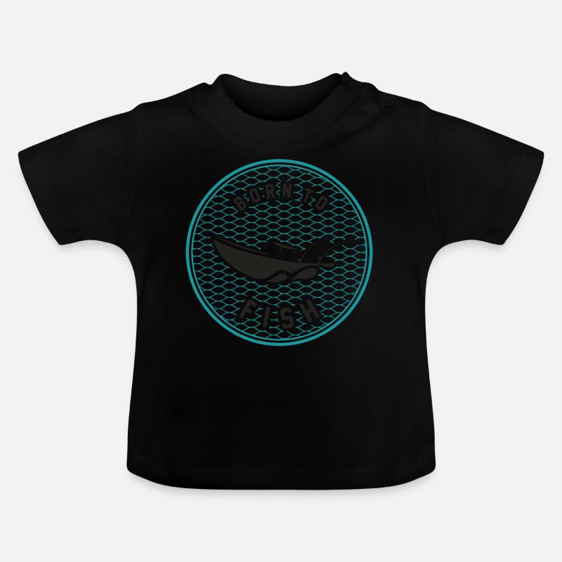 Né pour pêcher - Né pour pêcher - T-shirt bio col rond Bébé - noir