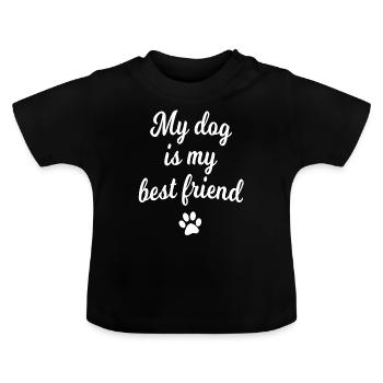 Hunde Spruch Sprüche - Baby Bio-T-Shirt mit Rundhals - Schwarz - Vorne
