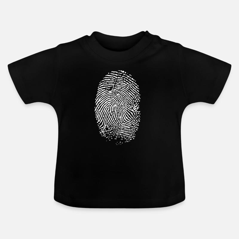 Empreinte digitale blanche - T-shirt bio col rond Bébé - noir