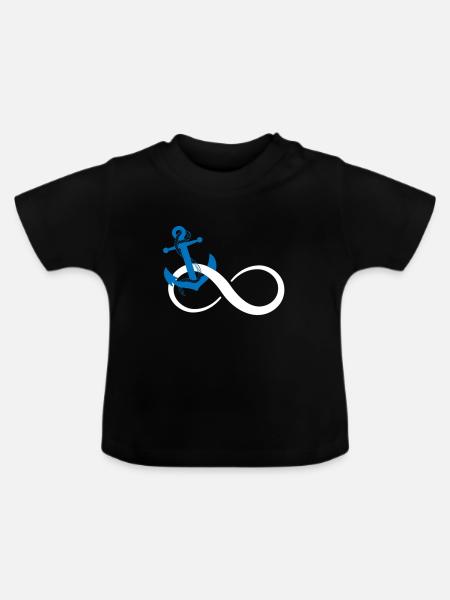 Infinity anchor - Baby Bio-T-Shirt mit Rundhals - Schwarz