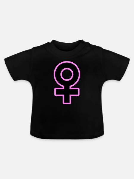 Weiblich Zeichen Venus Symbol - Baby Bio-T-Shirt mit Rundhals - Schwarz