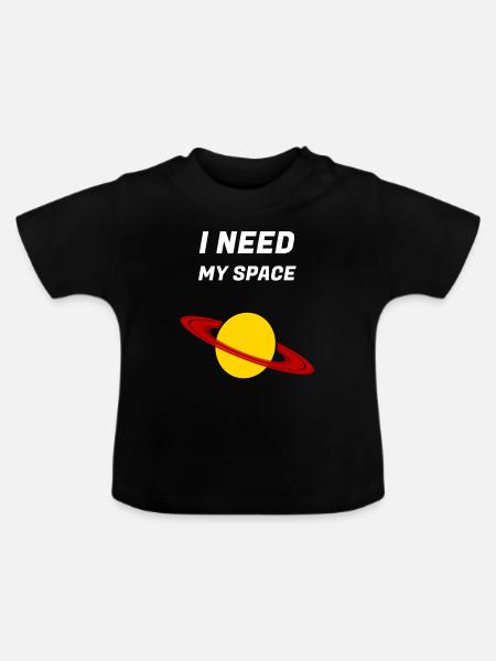 Weltraum - Baby Bio-T-Shirt mit Rundhals - Schwarz