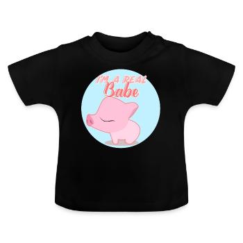 Je suis un vrai bébé Je suis un vrai bébé - T-shirt bio col rond Bébé - noir - Devant