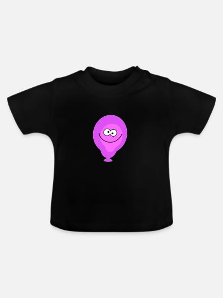 Luftballon - Baby Bio-T-Shirt mit Rundhals - Schwarz