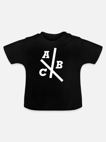 Kinder ABC - Baby Bio-T-Shirt mit Rundhals - Schwarz