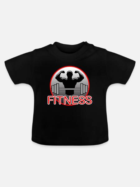 Fitness - Baby Bio-T-Shirt mit Rundhals - Schwarz