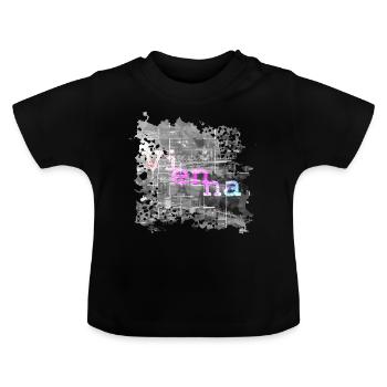 Vienne - T-shirt bio col rond Bébé - noir - Devant