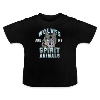 Loups loups - T-shirt bio col rond Bébé - noir - Devant