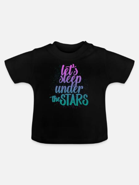 Sternenhimmel Nachthimmel - Baby Bio-T-Shirt mit Rundhals - Schwarz